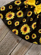 Girls' Dress With Chrysanthemum Print And Bow Strap